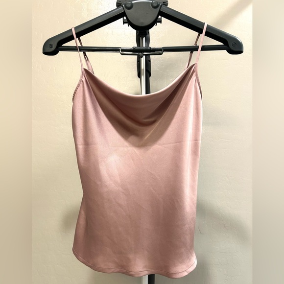 Express Women’s Satin Cowl Neck Cami in color Pink - Picture 2 of 4